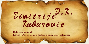 Dimitrije Kuburović vizit kartica